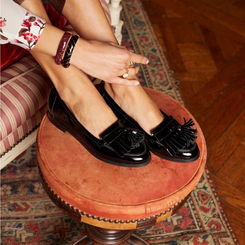 NWOB Sezane Patent Leather Lisa Loafers 41